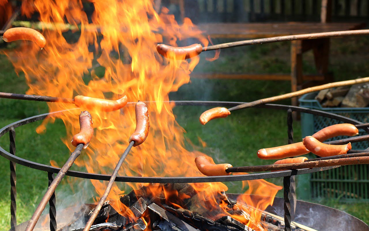 campfire, sausages, baking-3432159.jpg